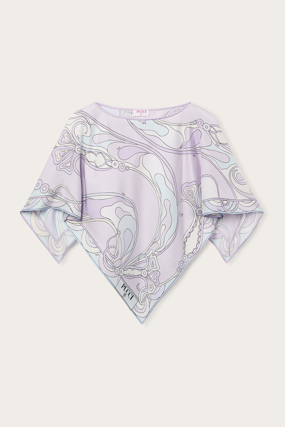 Pucci Orchidee Print Silk Cape Blouse