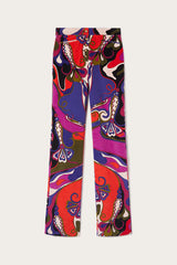 Pucci Orchidee Print Straight Velvet Pants