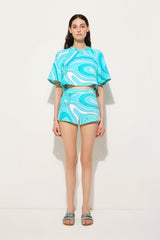 Pucci Marmo Print Cotton Shorts