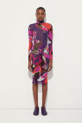 Pucci Orchidee Print Midi Skirt in Tulle