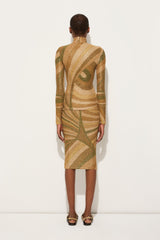 Pucci Iride Print Lamé Jersey Midi Skirt