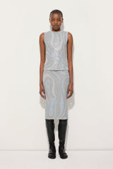 Pucci Marmo Print Midi Skirt in Jersey Lamé