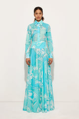 Pucci Orchidee Print Long Cotton Skirt