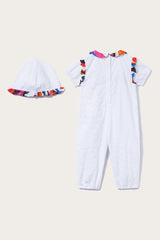 Pucci Iride-Print Broderie Anglaise Romper Set