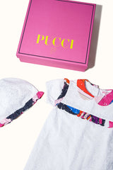 Pucci Iride-Print Broderie Anglaise Romper Set