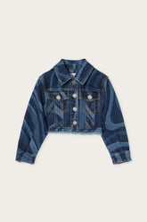 Pucci Denim Jacket with Laser-Cut Marmo Print