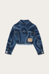 Pucci Denim Jacket with Laser-Cut Marmo Print