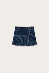 Pucci Denim Skirt with Marmo Print