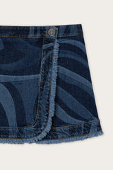 Pucci Denim Skirt with Marmo Print