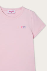 Pucci Embroidered T-shirt with Logo and Ruffle