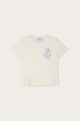 Pucci Embroidered T-shirt with Pleated Hem