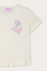 Pucci Embroidered T-shirt with Pleated Hem