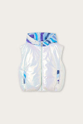 Pucci Holographic Effect Sleeveless Down Jacket