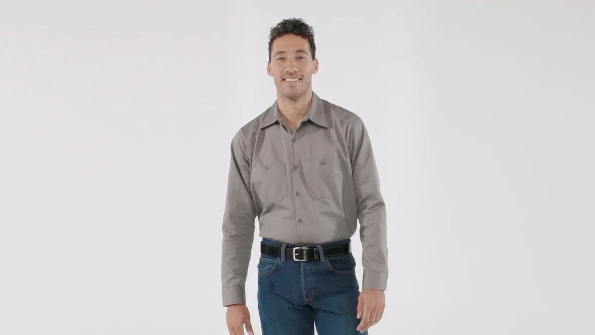 Red Kap Long Sleeve Cotton Work Shirt - Wrinkle-Resistant