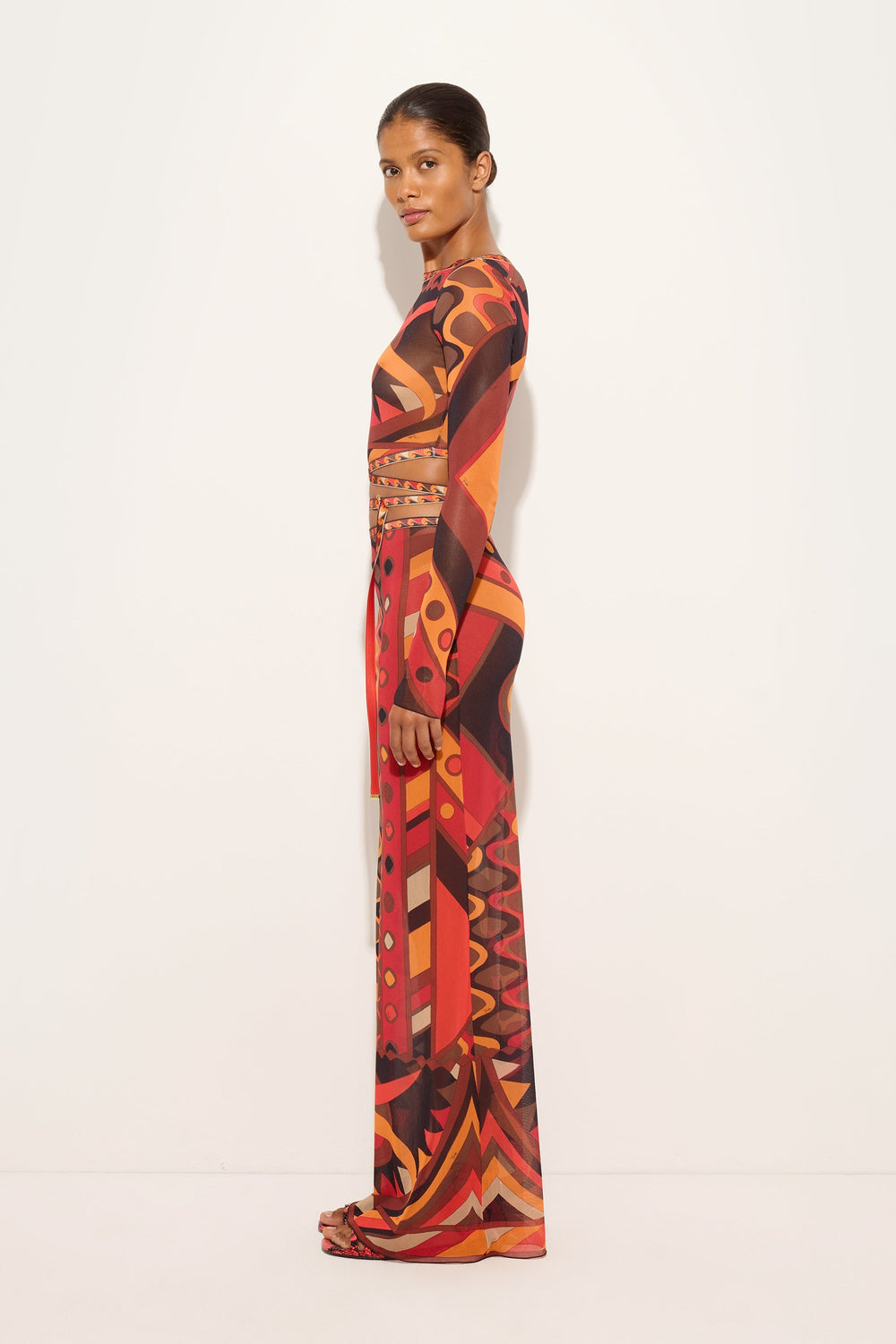 Pucci Vivara Print Tulle Crop Top