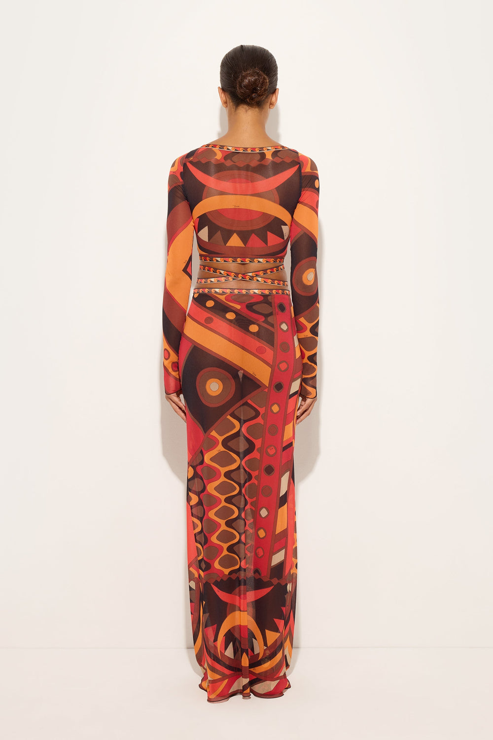 Pucci Vivara Print Tulle Crop Top
