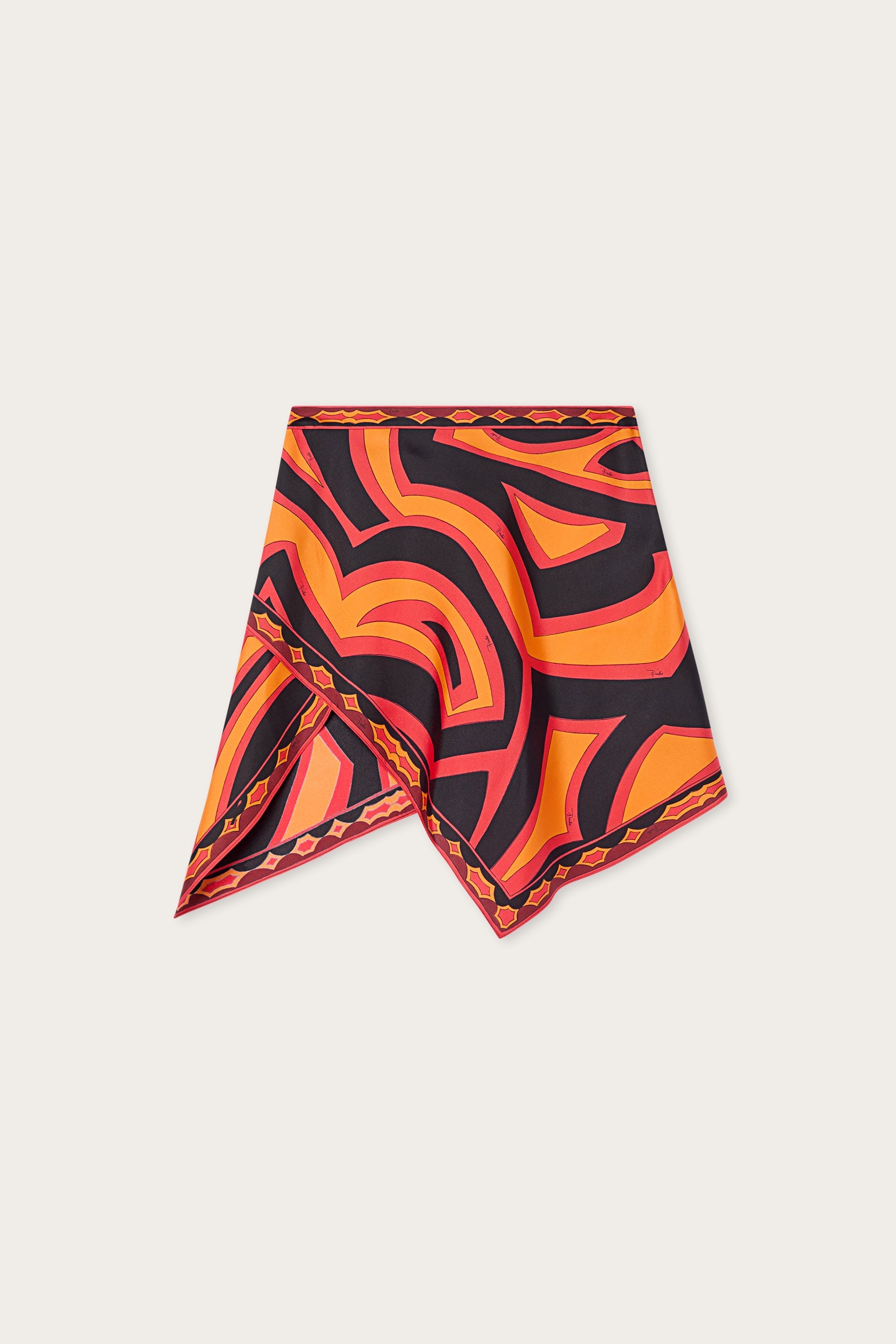 Pucci Labirinto Print Silk Scarf Skirt