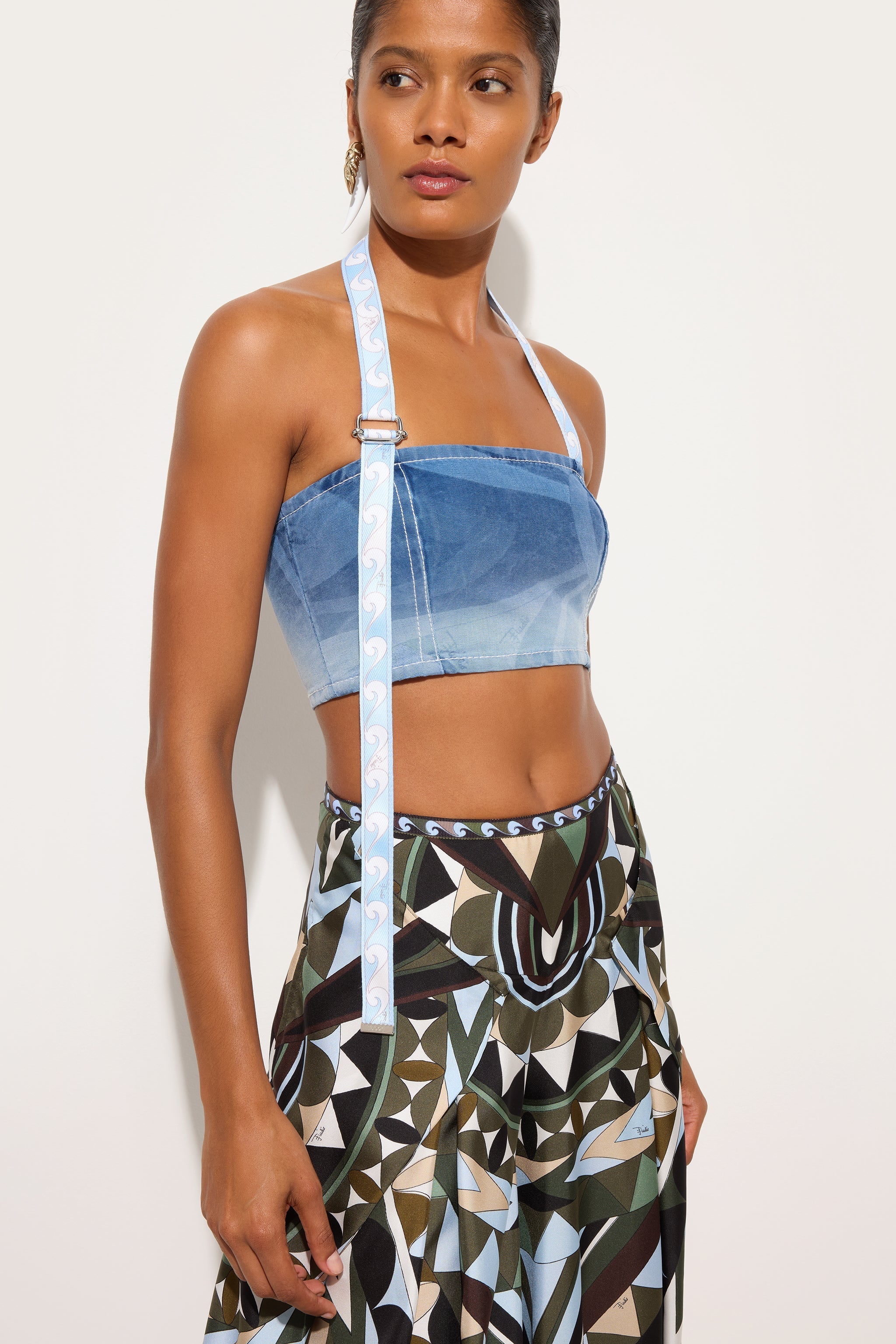 Pucci Marmo Print Denim Top