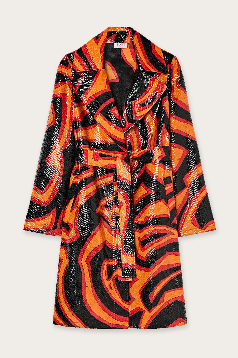 Pucci Labirinto Print Trench Coat