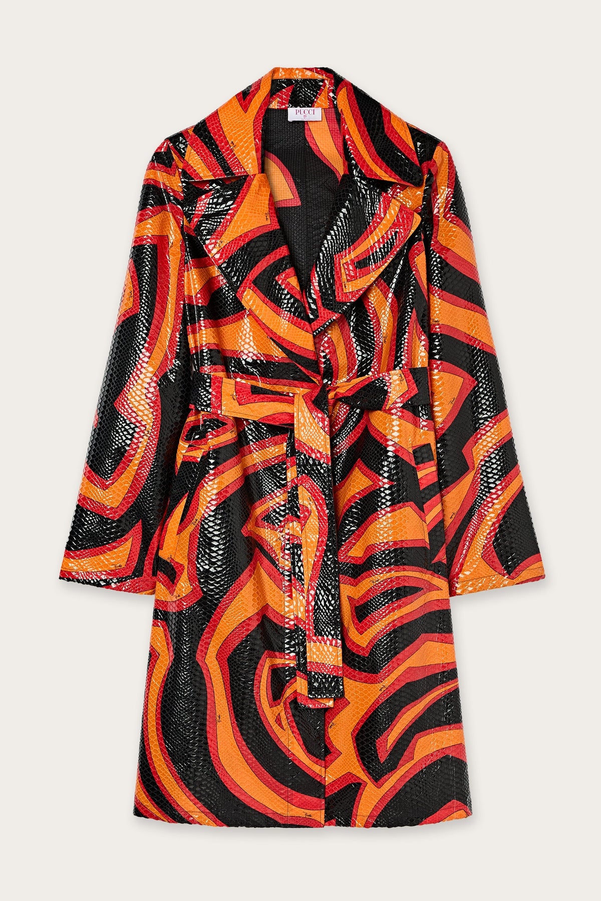 Pucci Labirinto Print Trench Coat