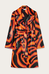 Pucci Labirinto Print Trench Coat