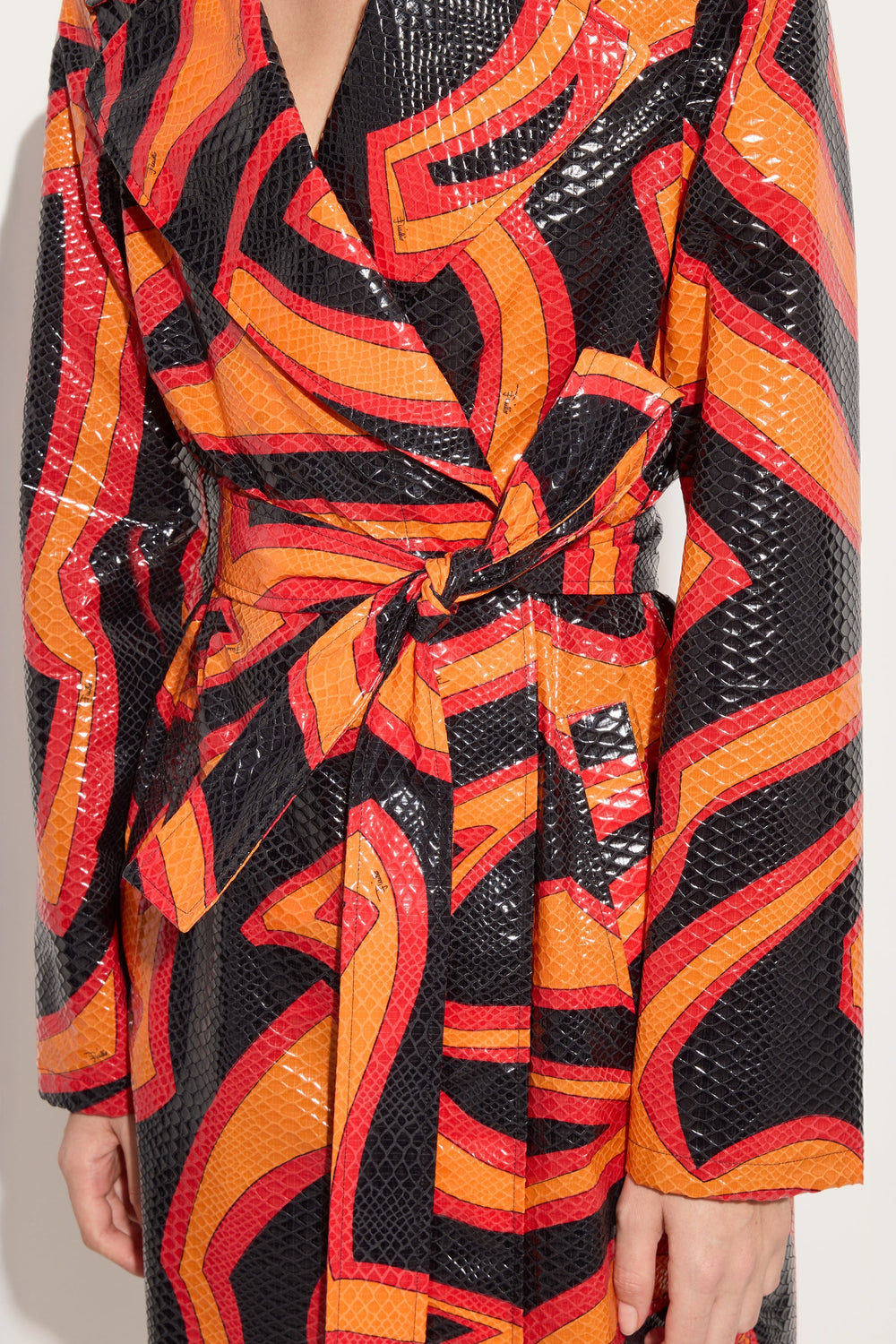 Pucci Labirinto Print Trench Coat