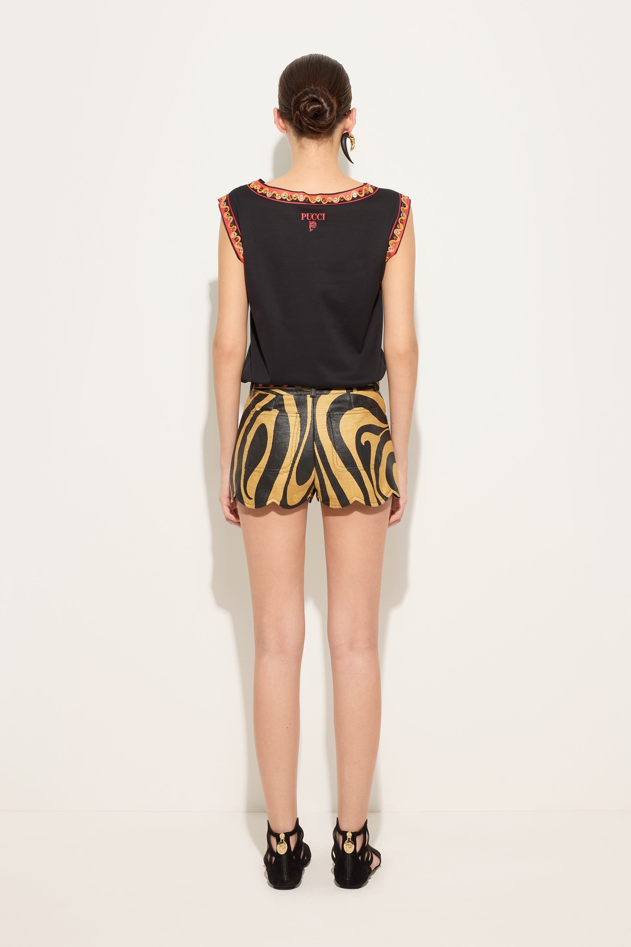 Pucci Cotton T-shirt with Printed Detail