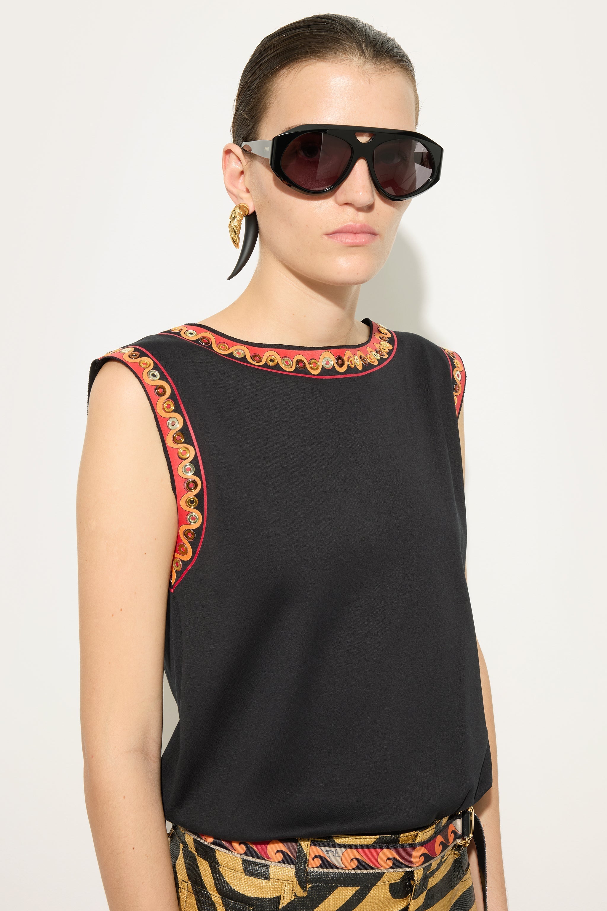 Pucci Cotton T-shirt with Printed Detail