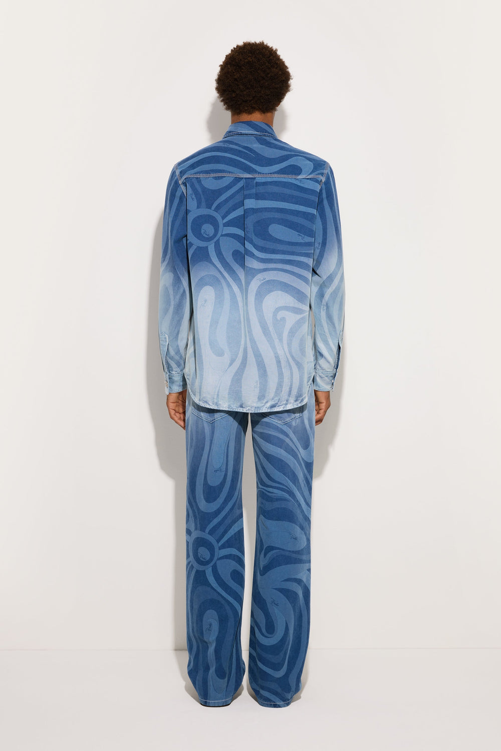 Pucci Marmo Print Oversized Denim Jacket