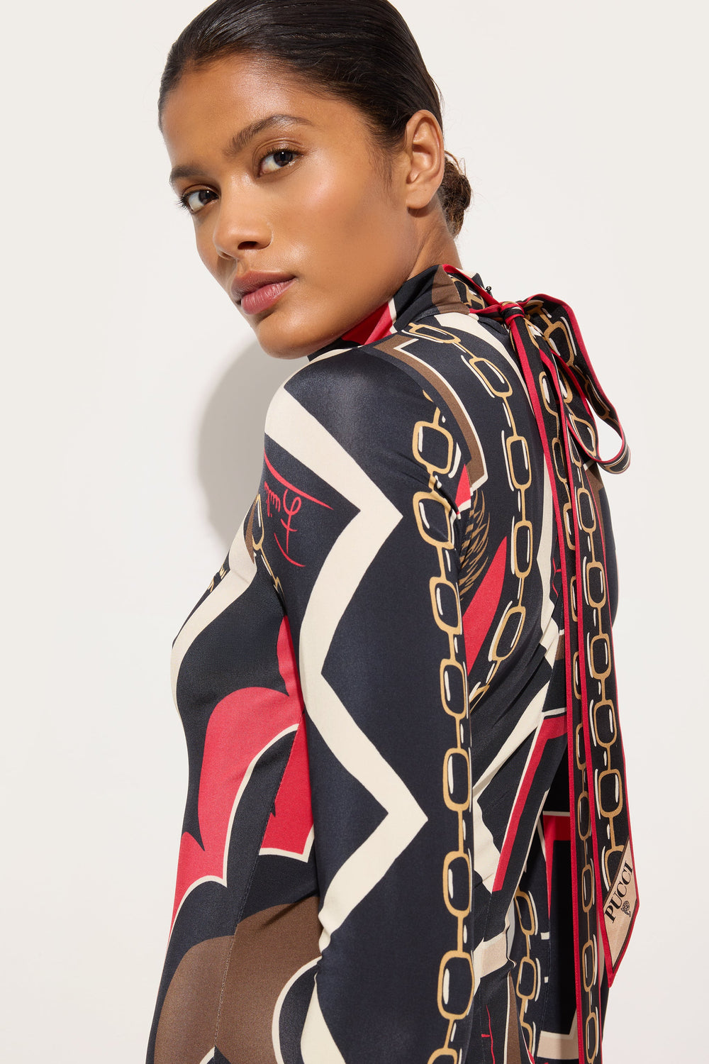 Pucci Istrice Print Satin Jersey Dress
