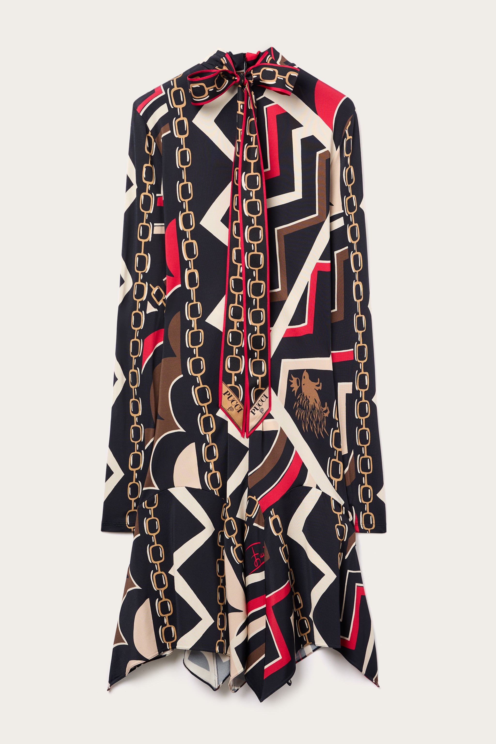Pucci Istrice Print Satin Jersey Dress