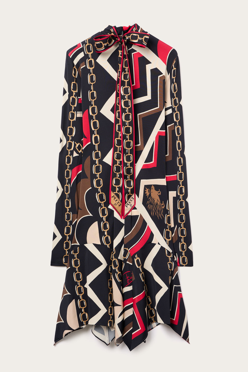 Pucci Istrice Print Satin Jersey Dress