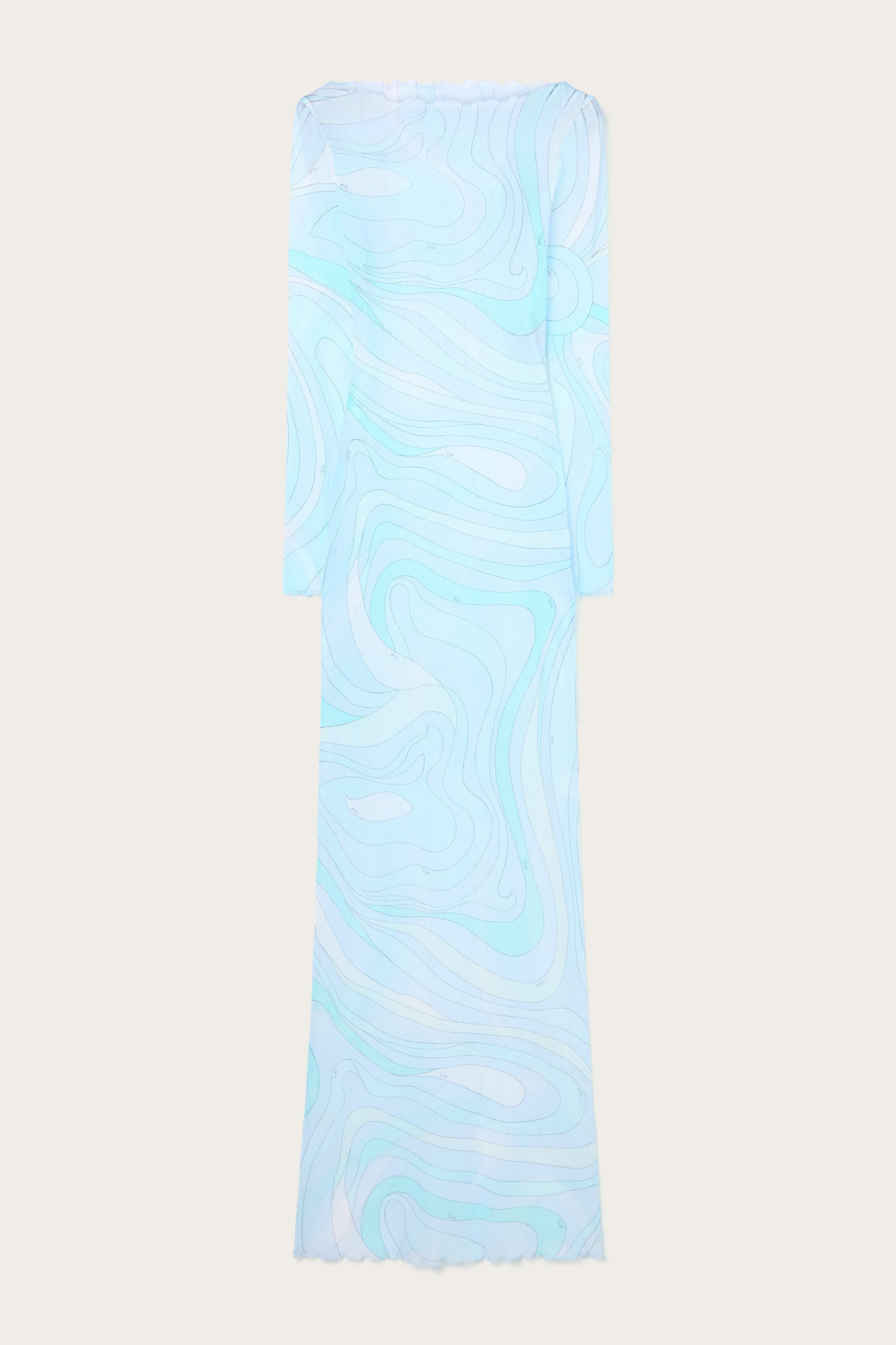 Pucci Marmo Print Tulle Long Dress