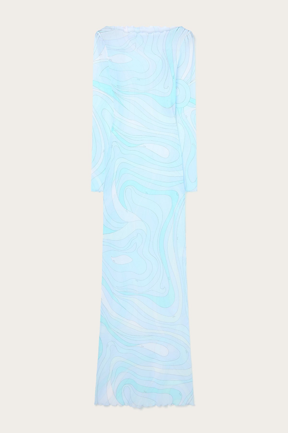 Pucci Marmo Print Tulle Long Dress