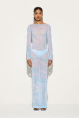 Pucci Marmo Print Tulle Long Dress
