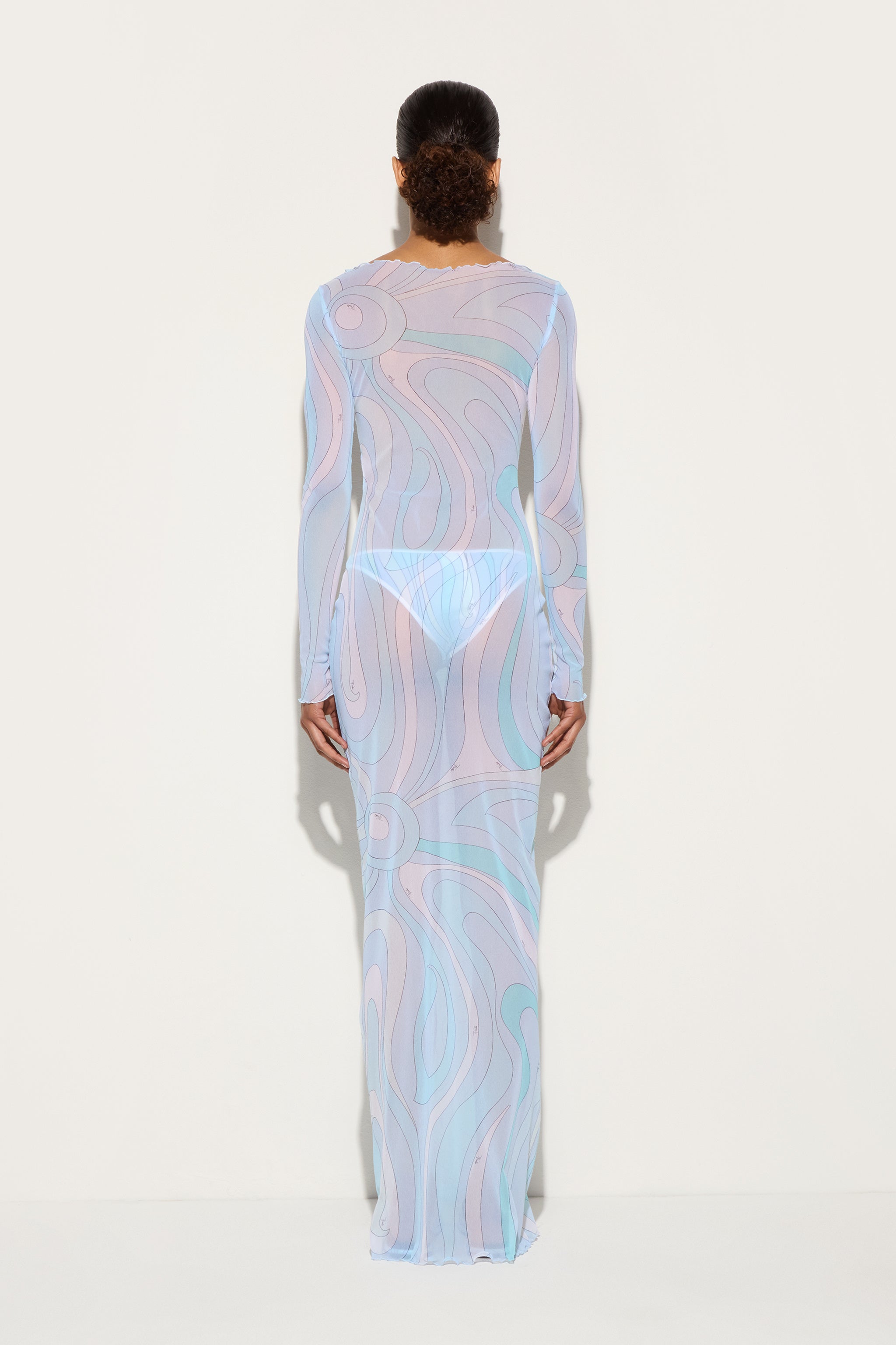 Pucci Marmo Print Tulle Long Dress