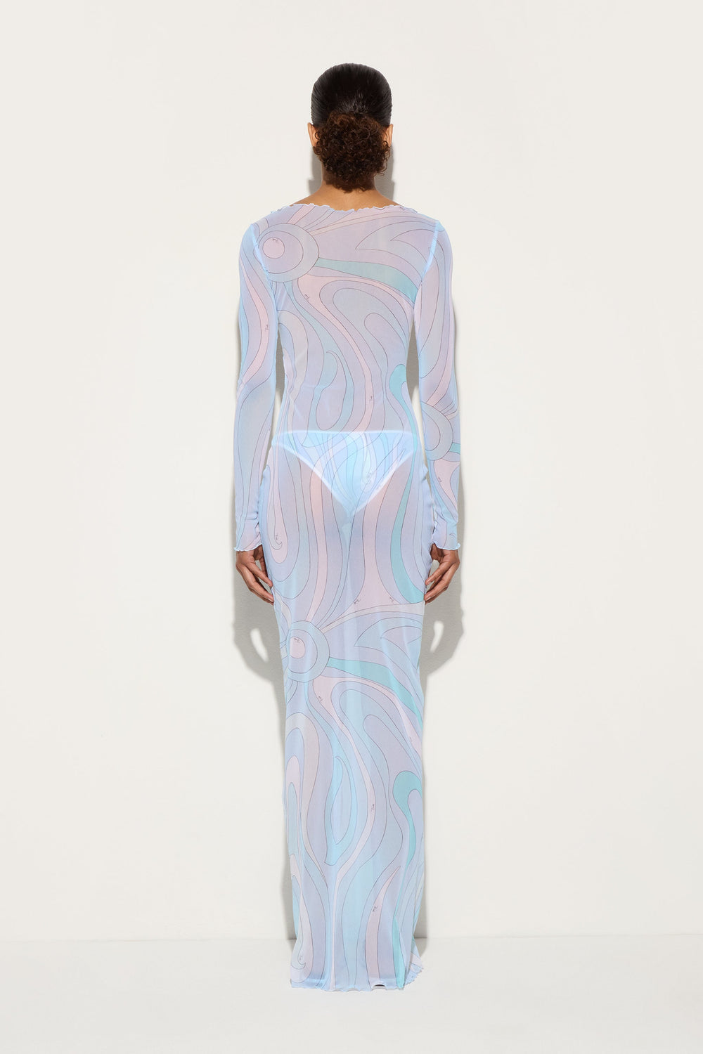 Pucci Marmo Print Tulle Long Dress