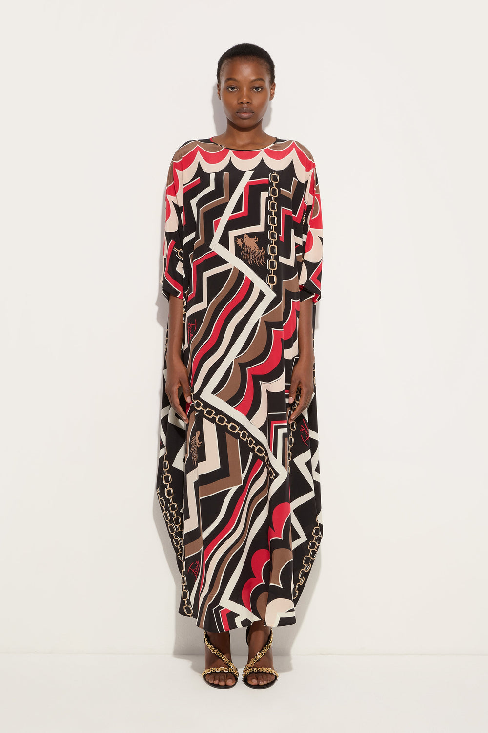 Pucci Istrice Print Long Kaftan
