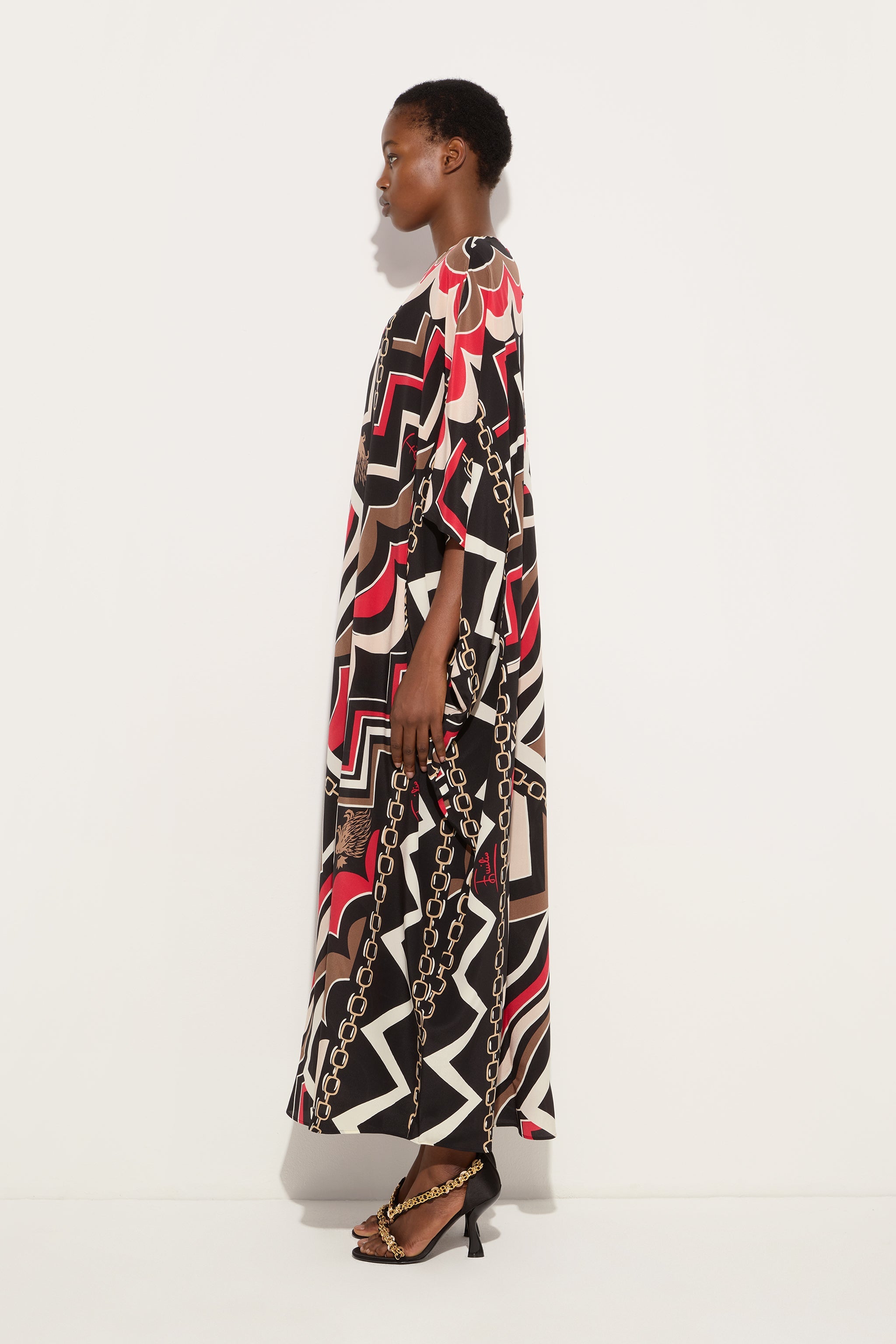 Pucci Istrice Print Long Kaftan