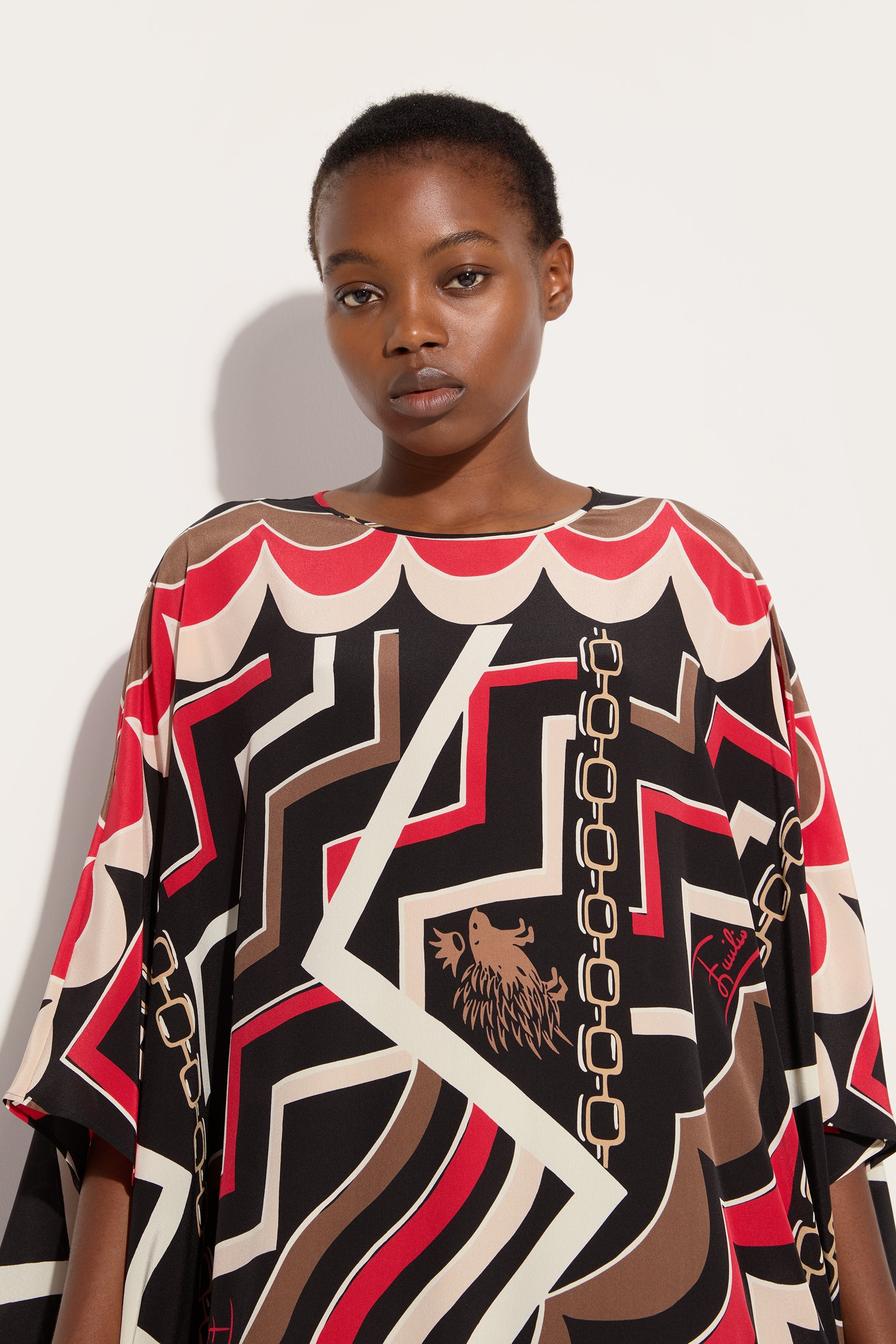 Pucci Istrice Print Long Kaftan