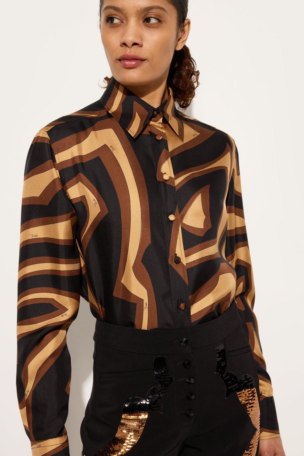 Pucci Labirinto Print Silk Twill Shirt