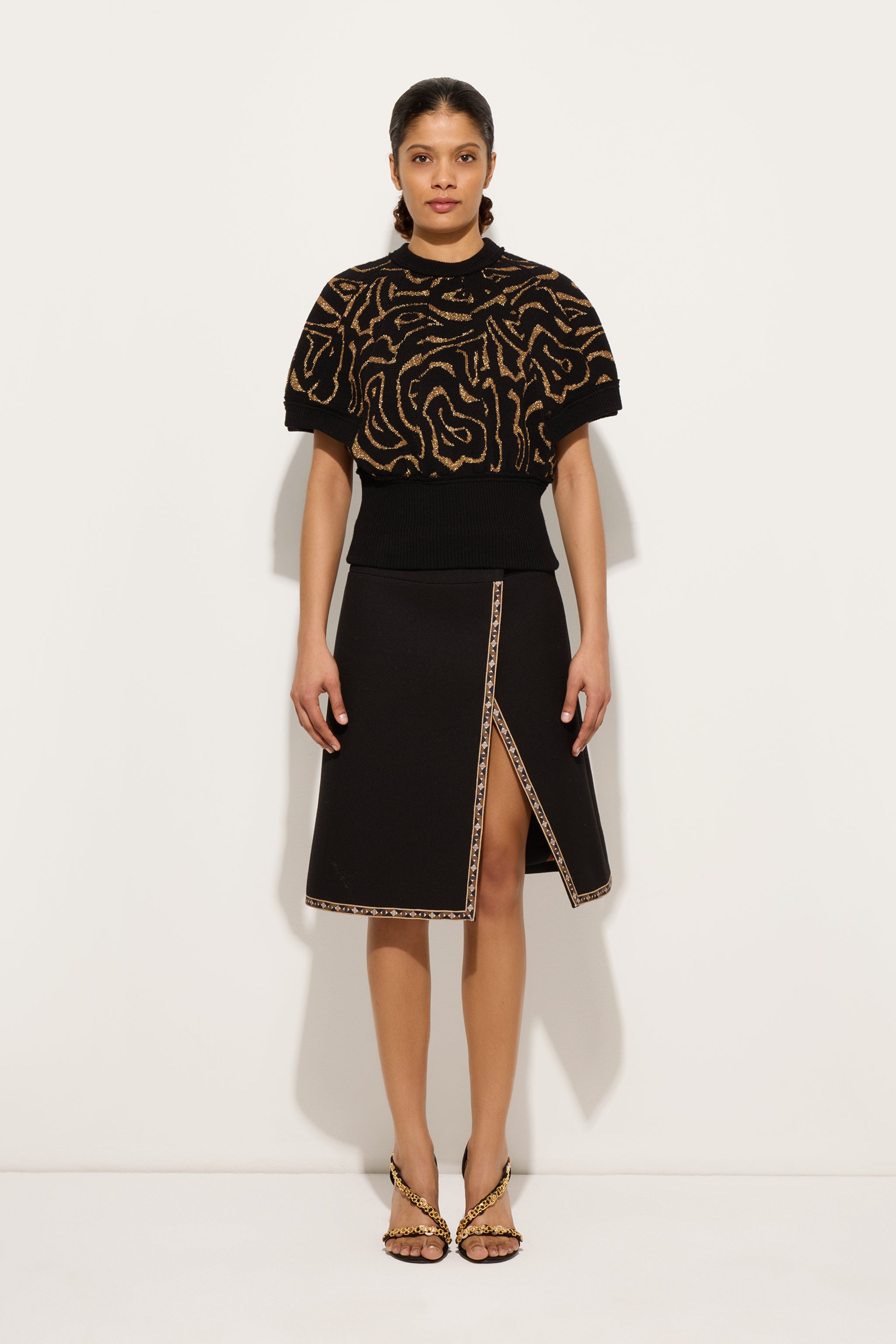Pucci Jacquard Lurex Top with Labirinto Pattern