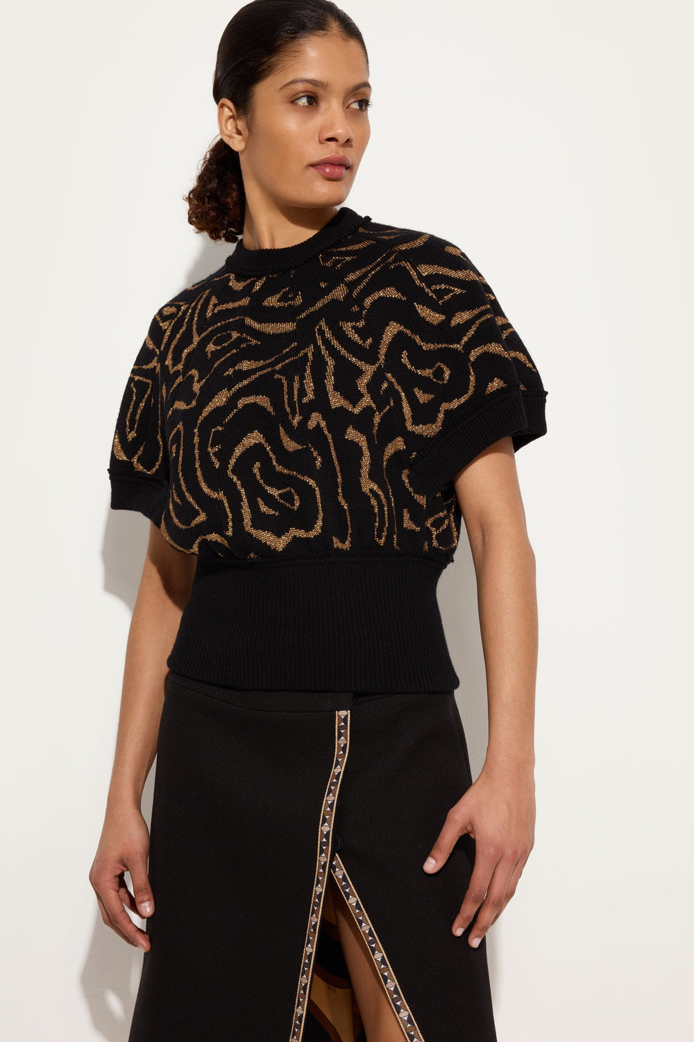 Pucci Jacquard Lurex Top with Labirinto Pattern