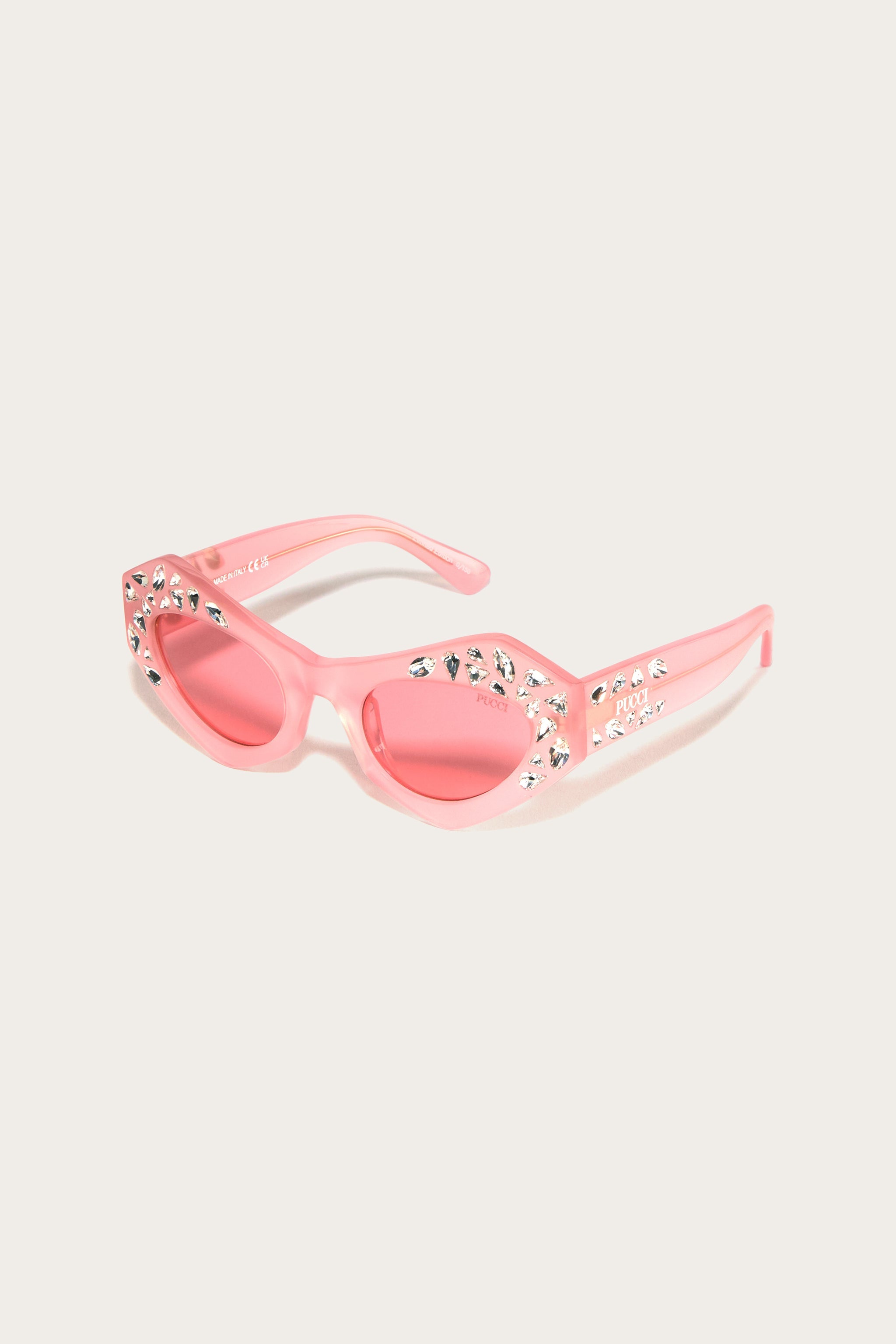 Pucci Cat-Eye Sunglasses with Rhinestones