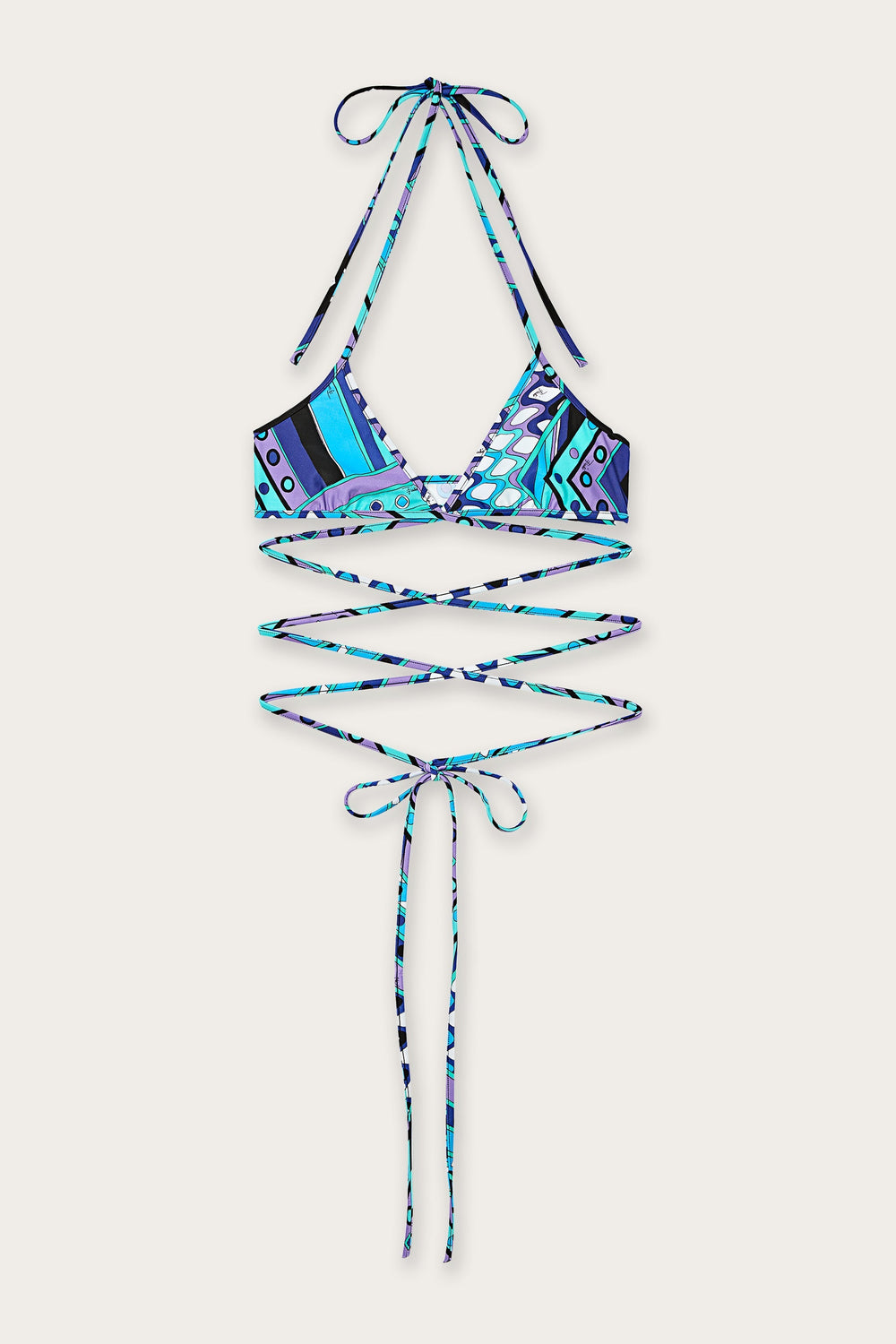 Pucci Vivara Print Triangle Bikini Top