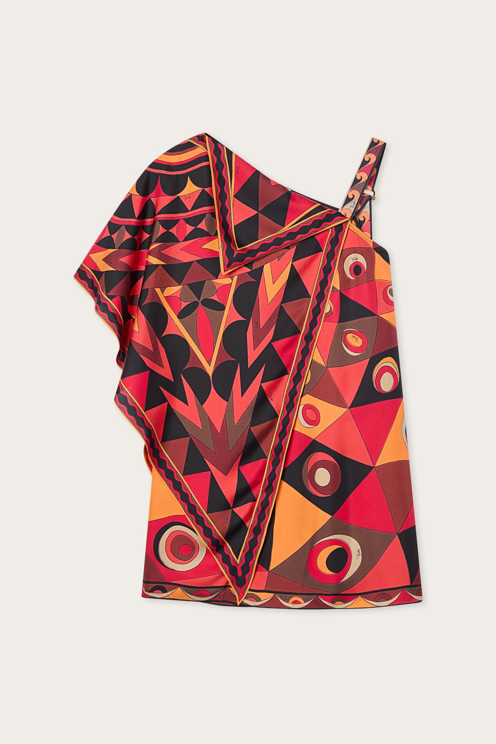 Pucci Occhi Print Asymmetrical Foulard Dress