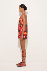 Pucci Occhi Print Asymmetrical Foulard Dress