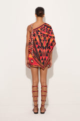 Pucci Occhi Print Asymmetrical Foulard Dress