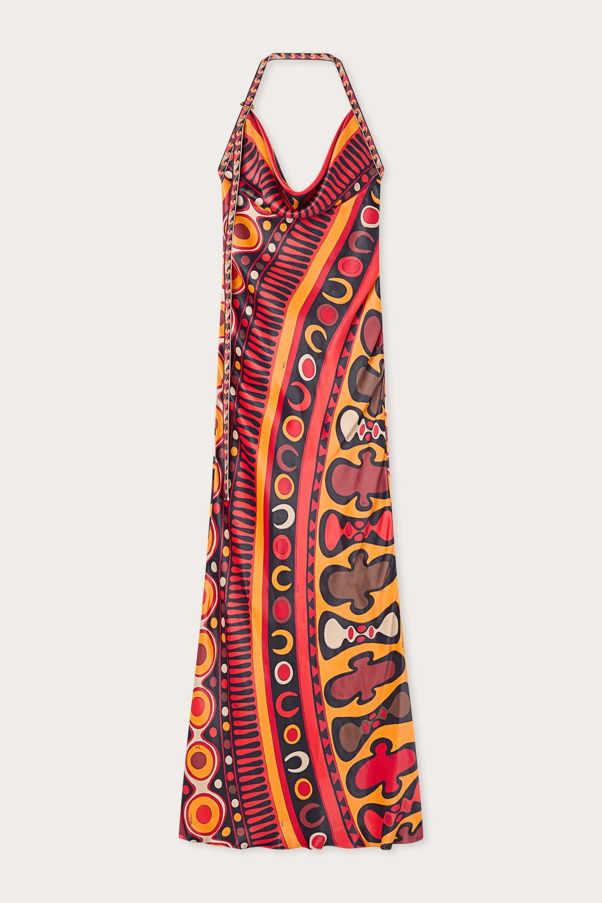 Pucci Soleil Print Orange Satin Dress