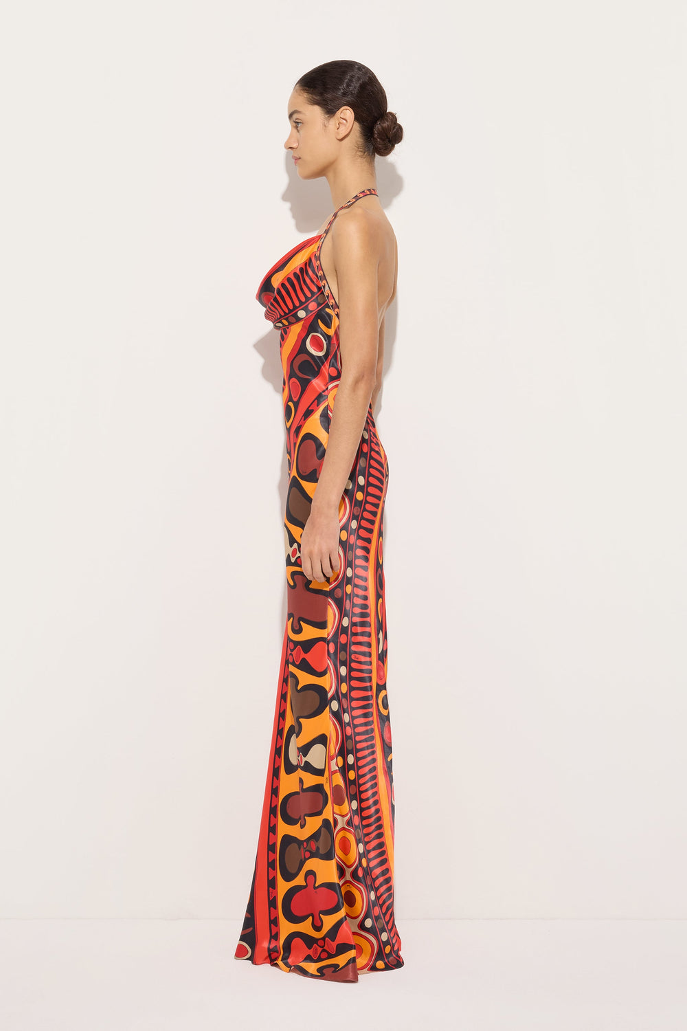 Pucci Soleil Print Orange Satin Dress